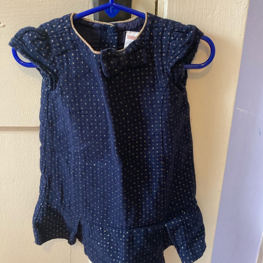 Gymboree dress navy and gold